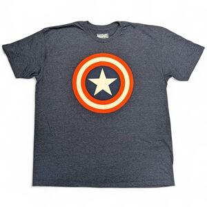Marvel Captain America T-Shirt Blue Short Sleeve Womens 2XL